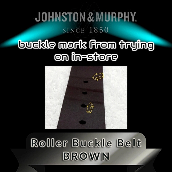 Johnston & Murphy Roller Buckle Belt | 42 inch Brown Leather | Style 75-7503 - Picture 6 of 13